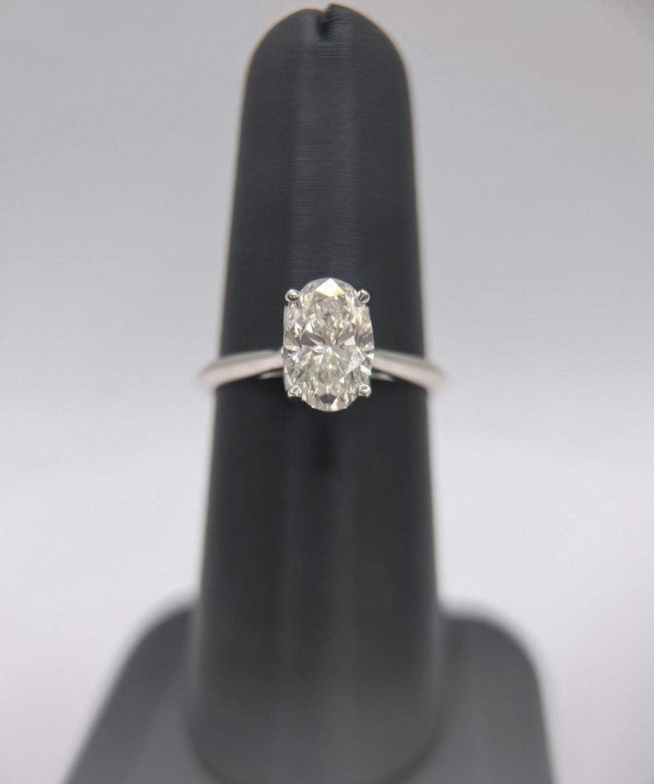 14K White Gold 1.5ct Lab Grown Oval Ring