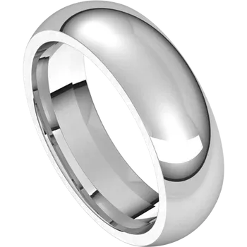 10K White Comfort Fit Standard Weight Half Round Band