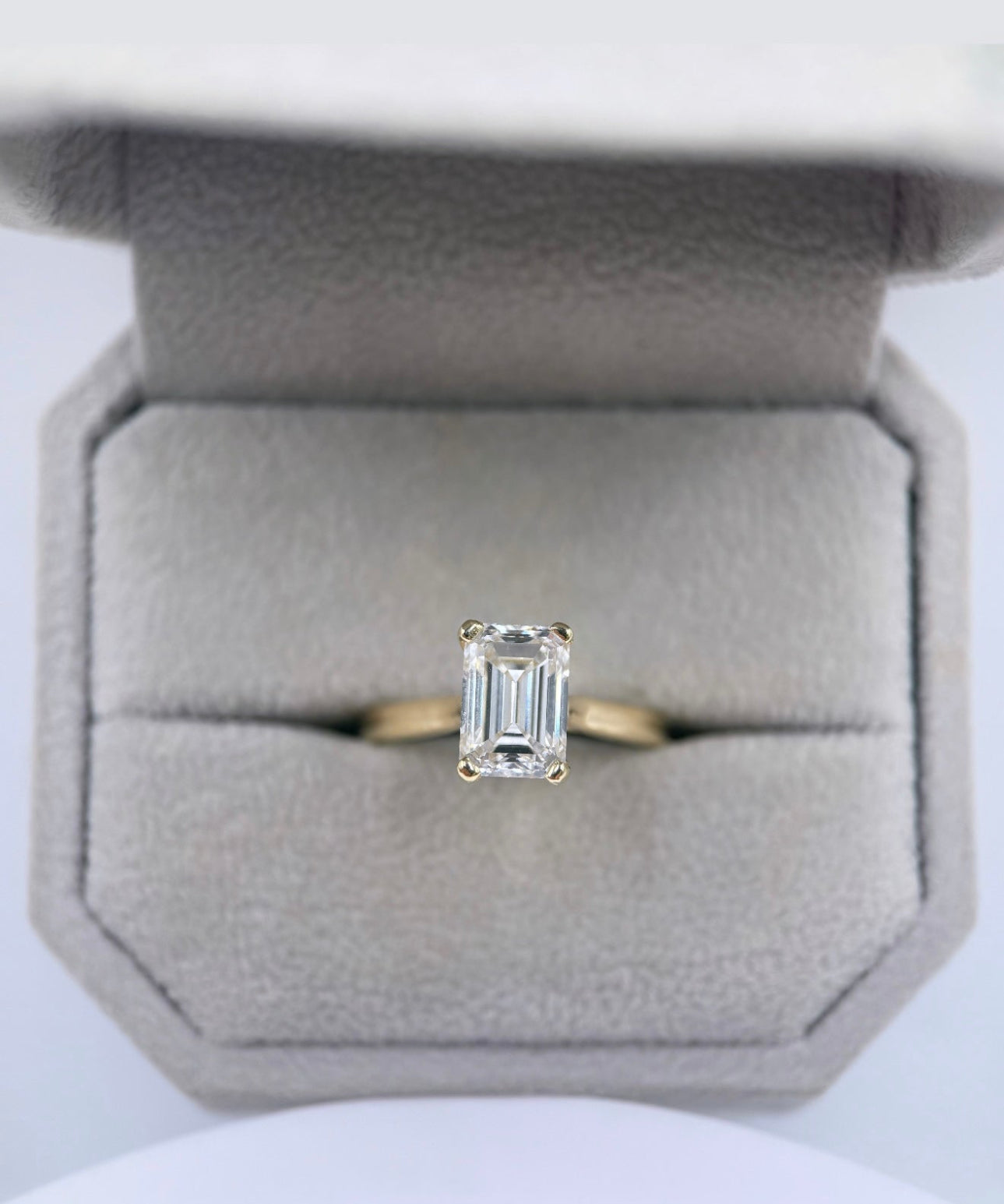 14K Yellow Gold 2.5ct Emerald Engagement Ring