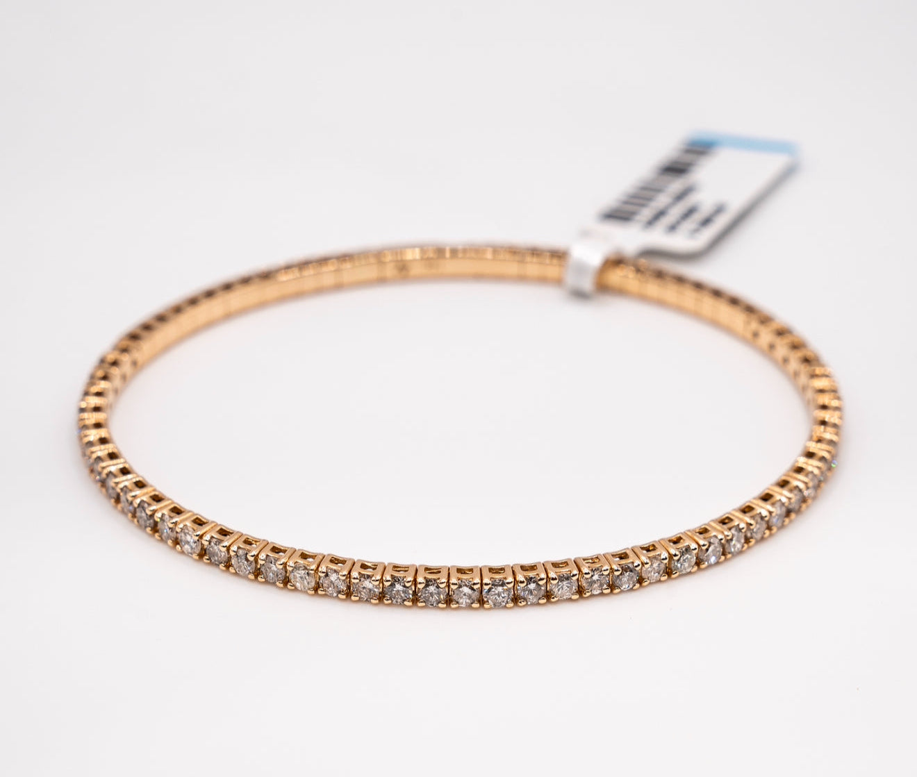 14K Yellow Gold Diamond Flexible Bangle Bracelet