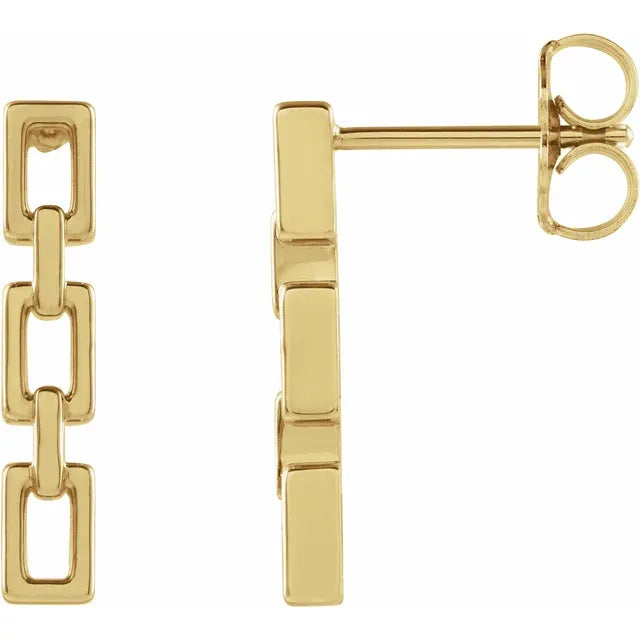 14K Yellow Chain Link Earrings