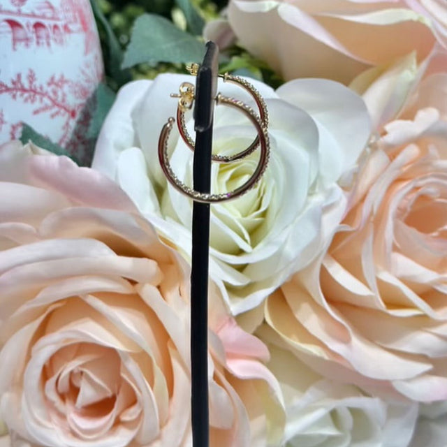 Natural Diamond Hoop Earrings