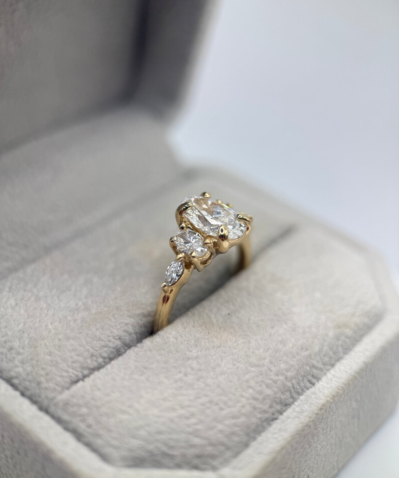 14K Yellow Gold 1.5ct Oval Center Stone