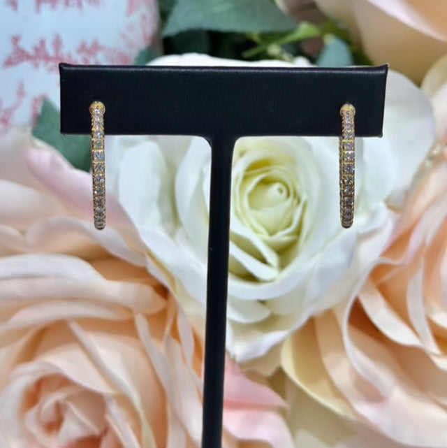 Natural Diamond Hoop Earrings