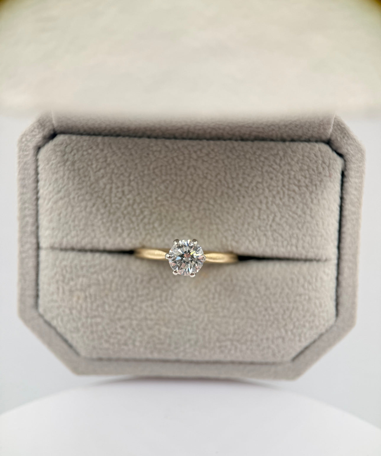 14K Two-Tone Natural Diamond Engagement Ring