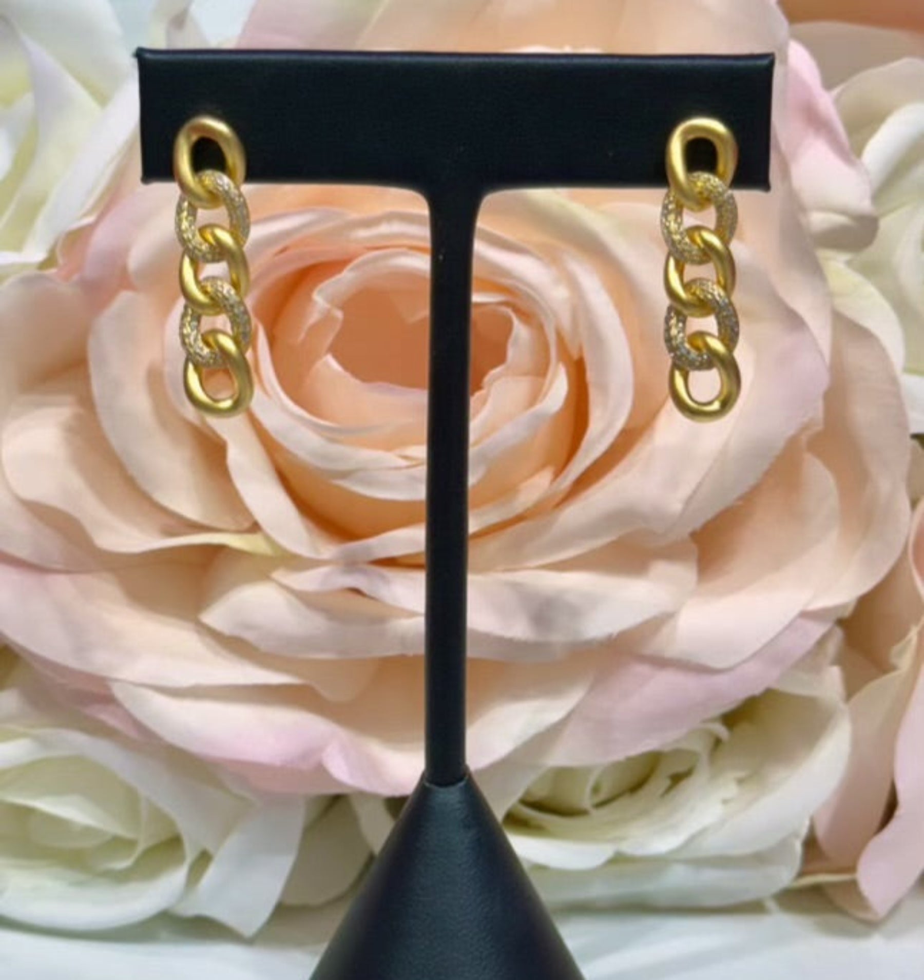 Yellow Gold Plated Dangling Earrings