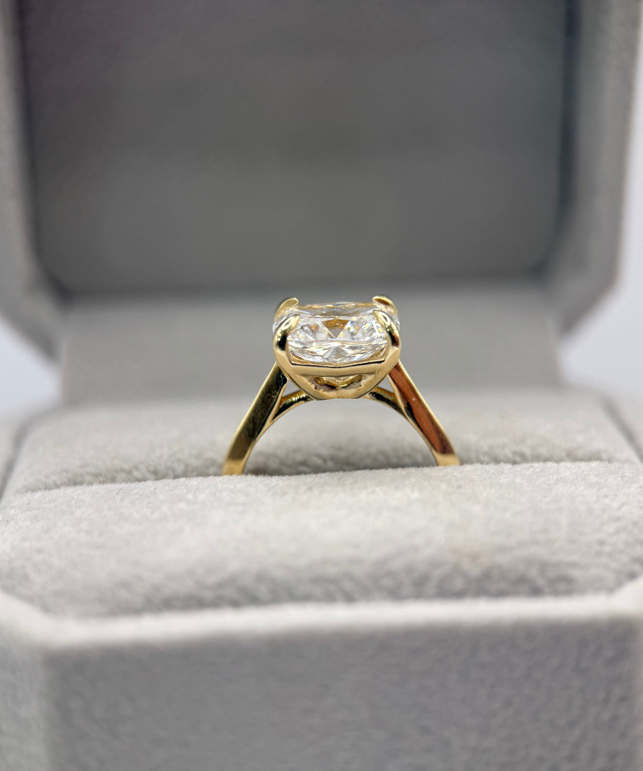 14K Yellow Gold 3ct Elongated Cushion