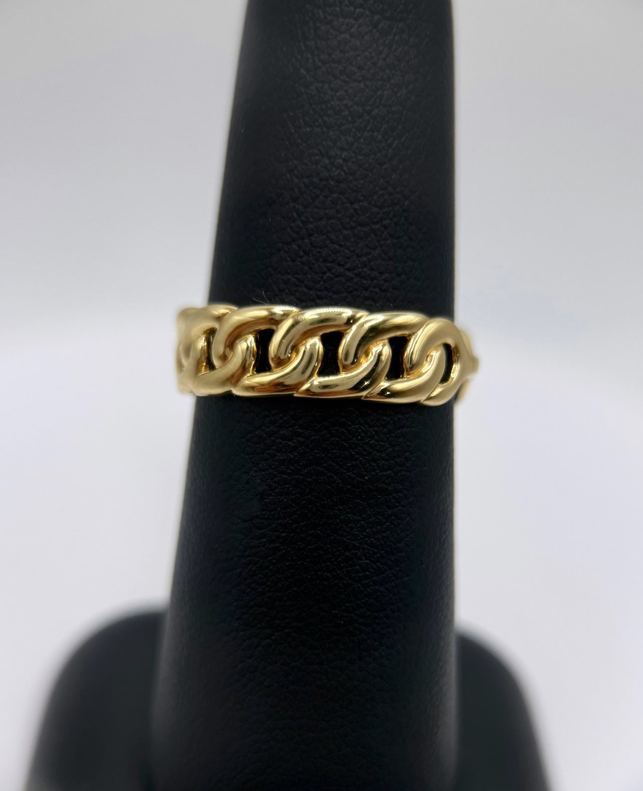 14K Yellow Stackable Chain Link Ring