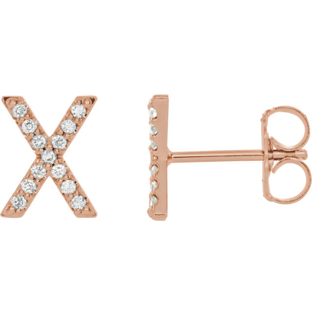 Initial Earrings with Diamonds