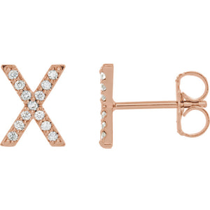 Initial Earrings with Diamonds
