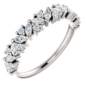 Diamond Tilted Marquise Stackable Band