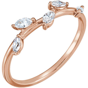 Diamond Leaf Ring