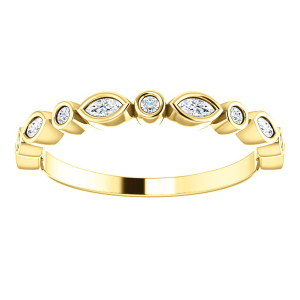 Bezel Marquise-Round Stackable