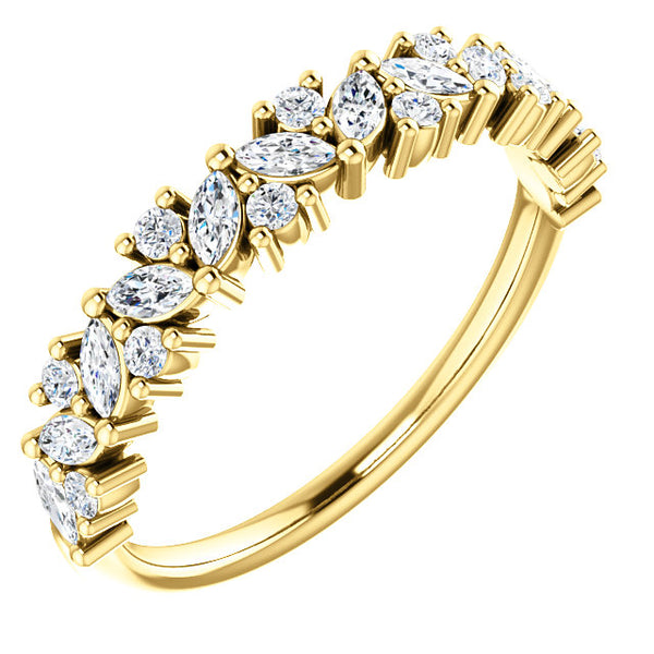 Diamond Tilted Marquise Stackable Band