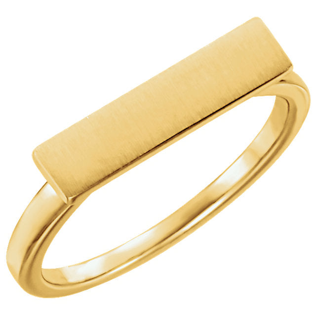 Slim Bar Signet Ring