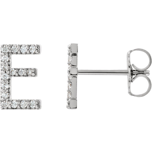 Initial Earrings with Diamonds