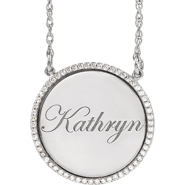 Diamond Personalized Disc Necklace