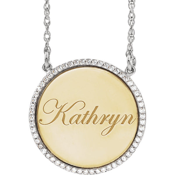 Diamond Personalized Disc Necklace