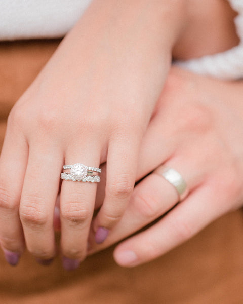 Diamond Tilted Marquise Stackable Band