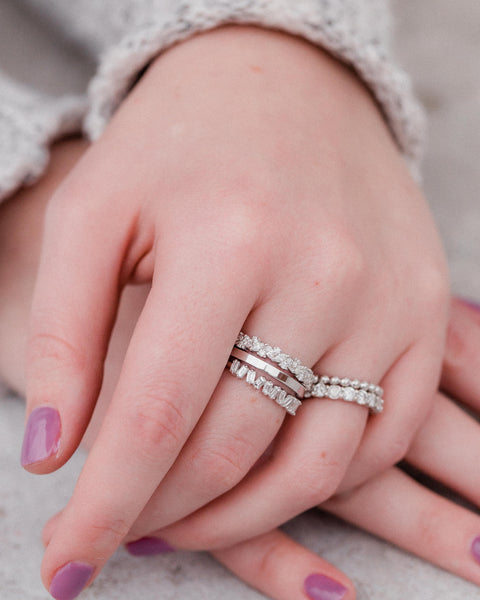 Diamond Tilted Marquise Stackable Band