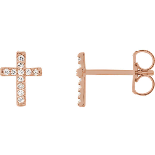 Diamond Cross Earrings