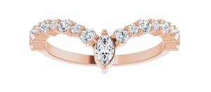 14K Rose 1/2 ctw Diamond "V" Ring